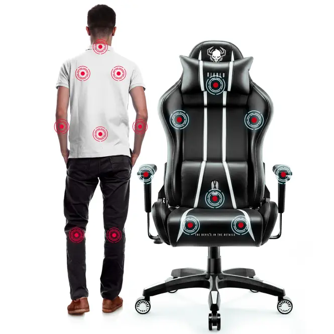 Gamer szék King Diablo X-One 2.0 fekete/fehér,8