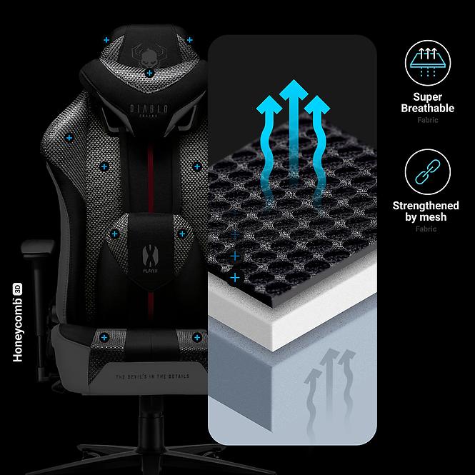 Gamer szék Normal Diablo X-Player 2.0 fehér/fekete