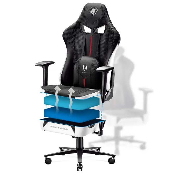 Gamer szék King  Diablo X-Player 2.0 fehér/fekete,6