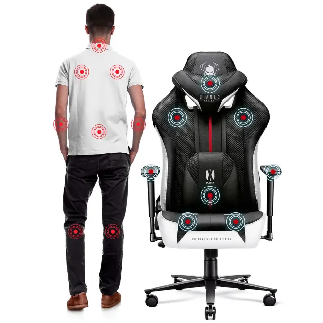 Gamer szék King  Diablo X-Player 2.0 fehér/fekete,9