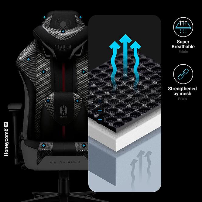 Gamer szék King  Diablo X-Player 2.0 fehér/fekete