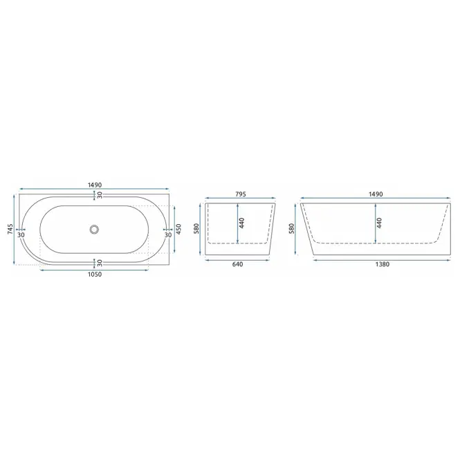 Kád Bellanto 150 jobb Rea W0251,2