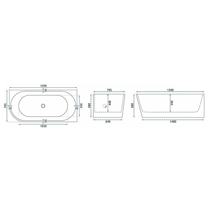 Kád Bellanto 160 jobb Rea W0253,2