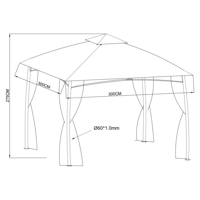 Kerti pavilon 3x3 m bézs