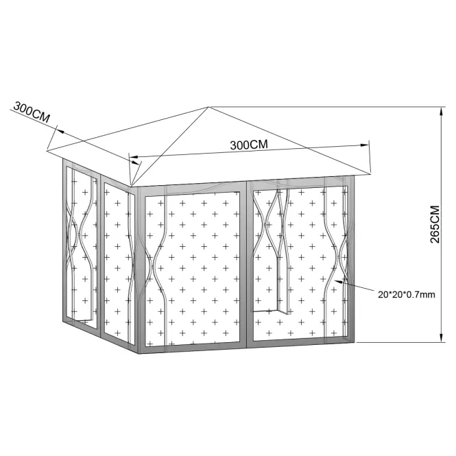 Kerti pavilon 3x3 m bézs
