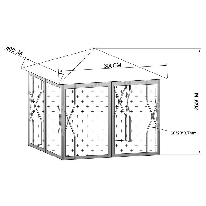 Kerti pavilon 3x3 m bézs