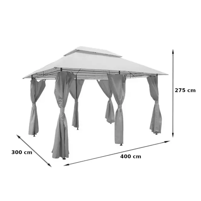 Kerti pavilon 3x4x2,75 m barna