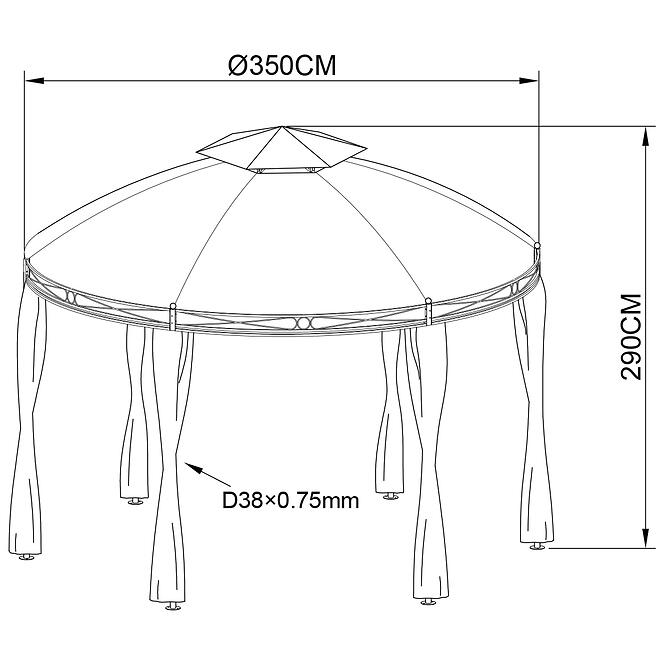 Kerti pavilon 3,5 m bézs