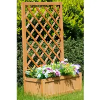Virágtartó rácsos QS1704-2 60x28,5x100 cm sárga