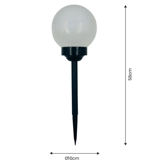 Napelemes lámpa LABDA 10CM BLACK EKO0595,2