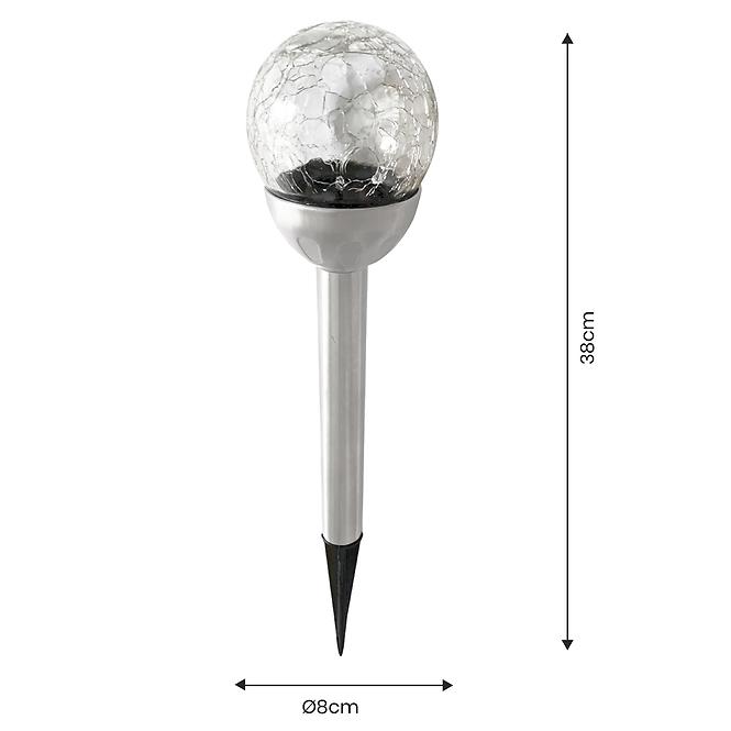 Napelemes lámpa INOX 8CM CRACK EKO0609