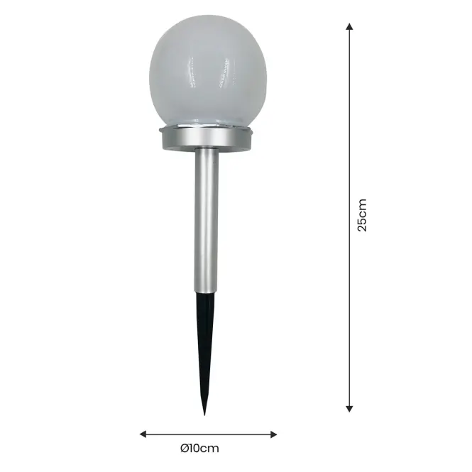 Napelemes lámpa LABDA 10CM SILVER EKO0611