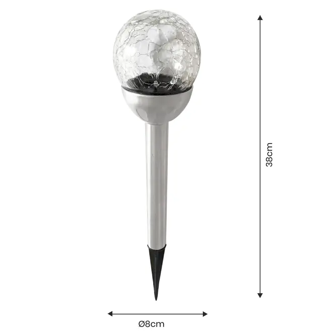 Napelemes lámpa LABDA RGB 8CM CRACK EKO0614,4