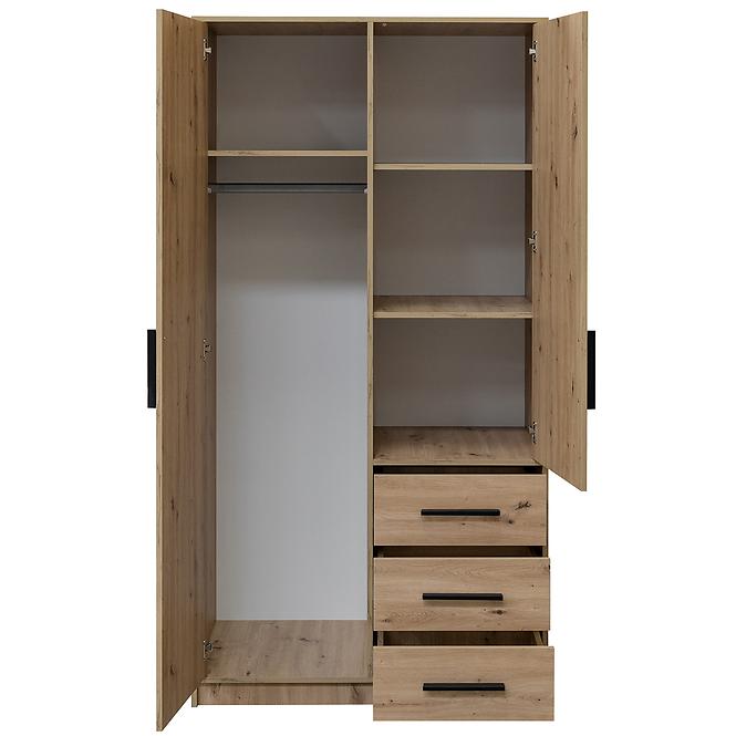 Szekrény Kos D2 tölgy artisan/tükör
