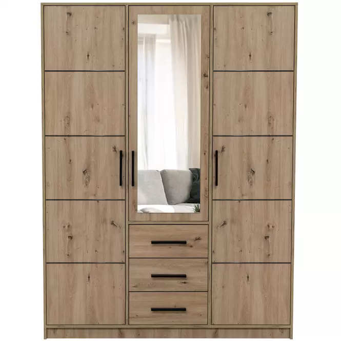 Szekrény Kos D3 tölgy artisan/tükör