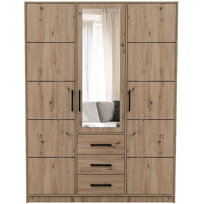 Szekrény Kos D3 tölgy artisan/tükör