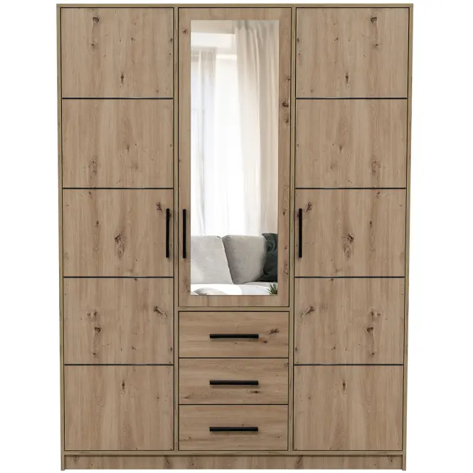 Szekrény Kos D3 tölgy artisan/tükör,3