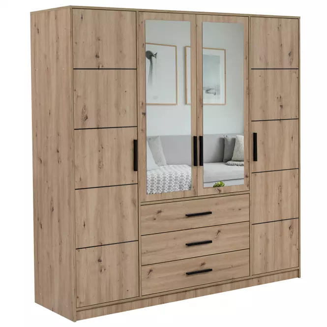 Szekrény Kos D4 tölgy artisan/tükör