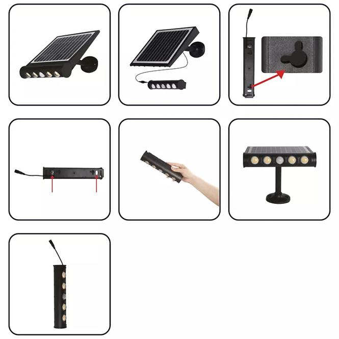 Napelemes lámpa 46818 Black