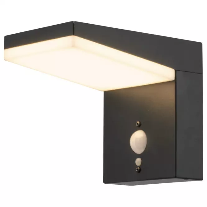 Napelemes fali lámpa mozgásérzékelővel 46823 Black K1,2