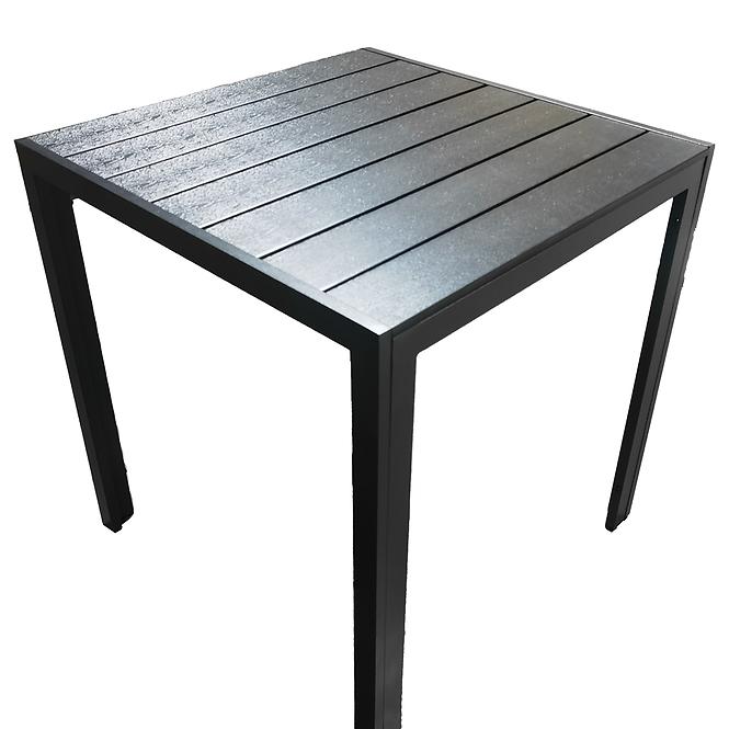 Douglas fekete asztal polifa lappal 70x70 cm