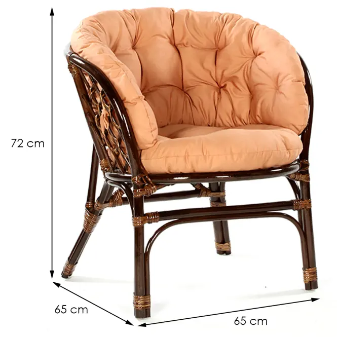 Rattan szék Bahama sötétbarna/cappucino