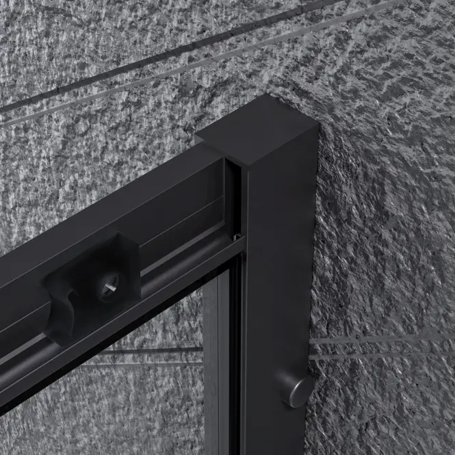 Zuhanykabin félköríves Uni 80x80x185 black,6