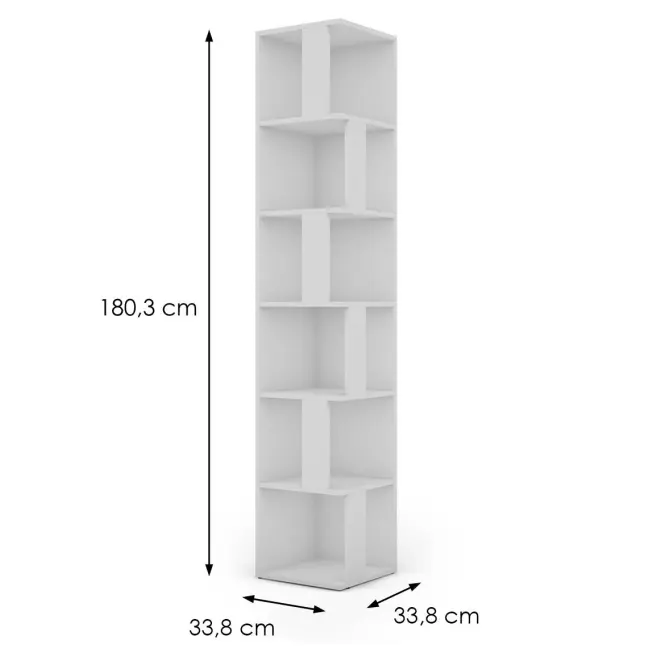 Könyvespolcok Tower fehér