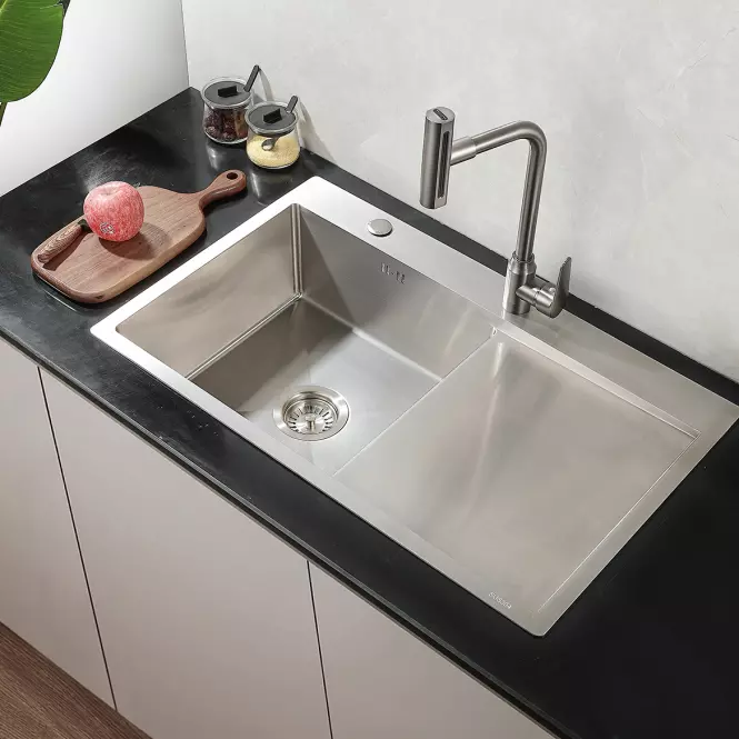 Mosogató Nil 1-kamrás 780x480x190 lefolyó + szifón,3