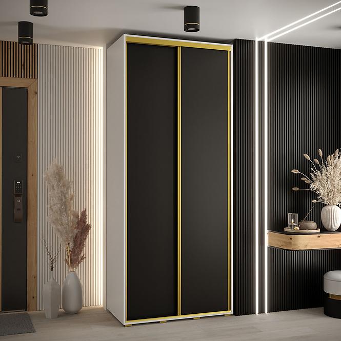 Szekrény 45 Canaris 1 100 fehér/fekete/gold,4