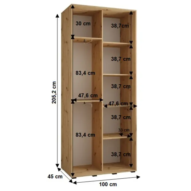 Szekrény 45 Canaris 1 100 fekete/gold,2