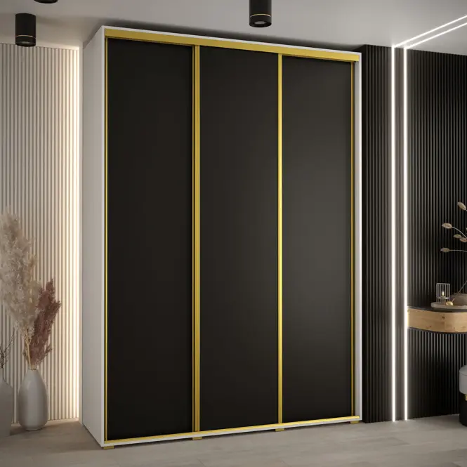 Szekrény 45 Canaris 1 180 fehér/fekete/gold,5