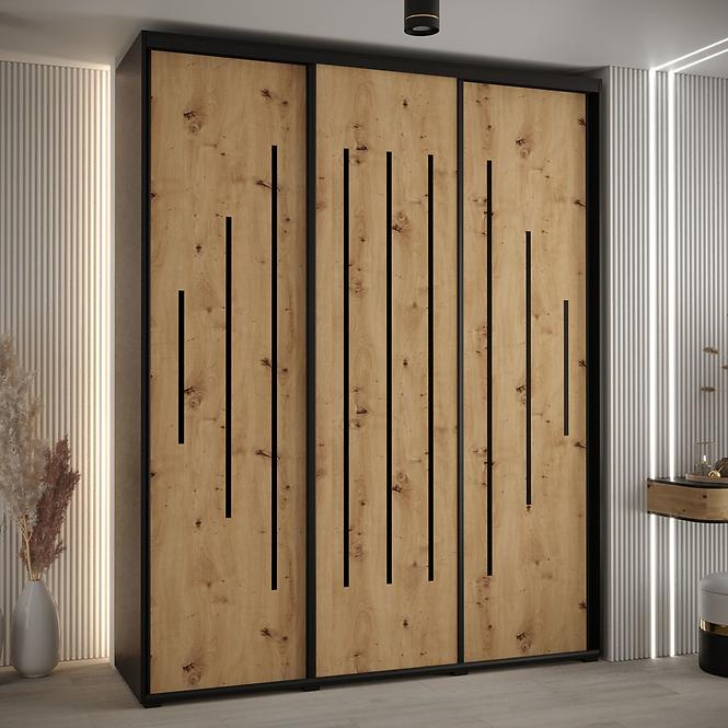 Szekrény 45 Canaris 12 190 fekete/artisan/fekete