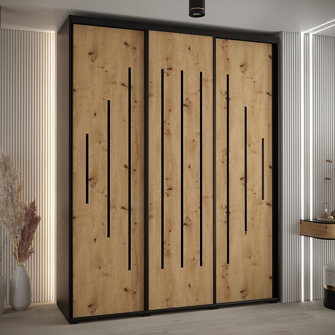 Szekrény 45 Canaris 12 200 fekete/artisan/fekete