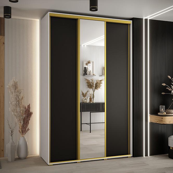 Szekrény 45 Canaris 3 180 fehér/fekete/gold,5