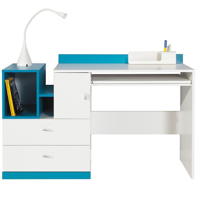 Íróasztal Mobi MO-11 fehér-turkiz kék