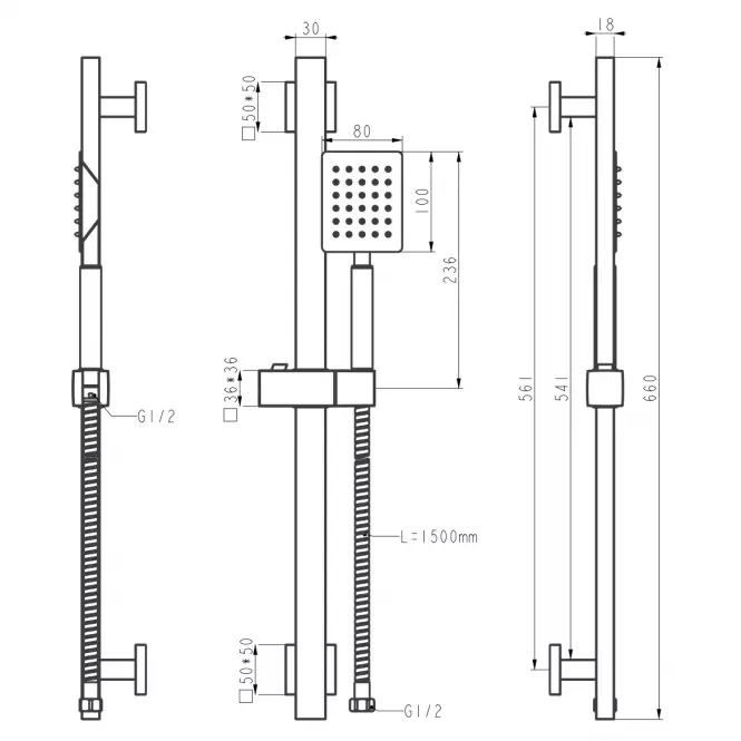 Zuhanykészlet Remi X 1-F inox