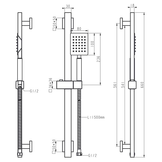 Zuhanykészlet Remi X 1-F inox