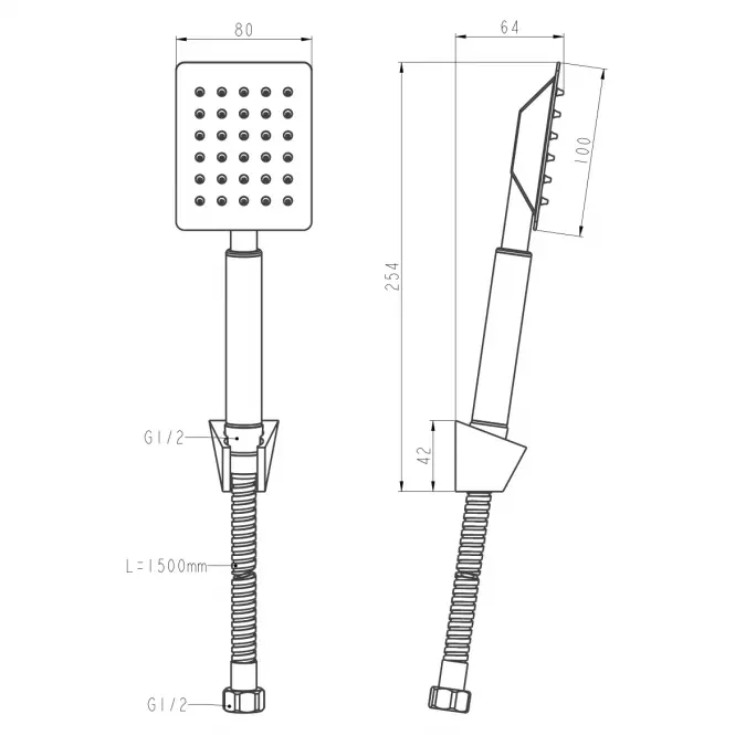 Zuhanykészlet Remi X 1-F inox,2