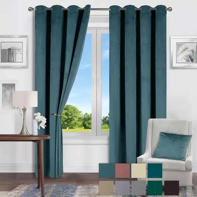 Függöny Velvet Karla 61 135x250 kék
