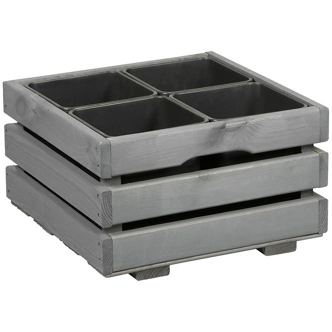 Virágcserép 44x44x26 cm szürke 4V