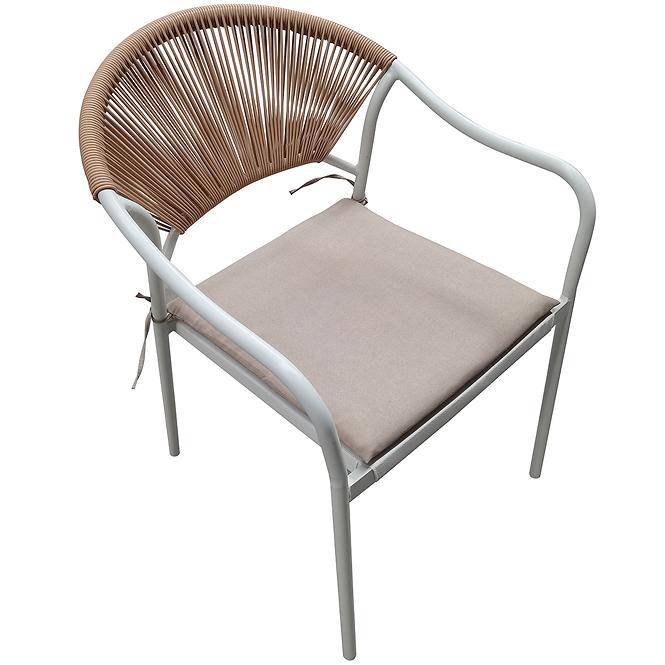 Bistro kerti szék fehér/bézs