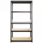 Fém polc fekete 180x80x40 cm – 5 polc/200kg