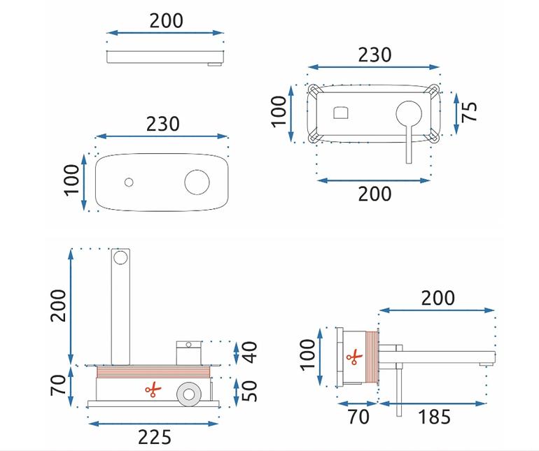 Mosdókagyló csaptelep Rea Oval fekete + box,2