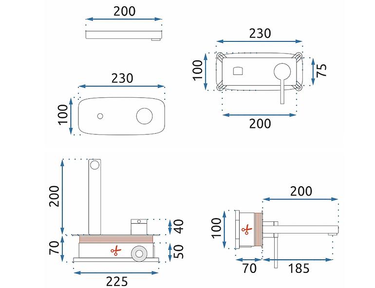Mosdókagyló csaptelep Rea Oval arany + box,2