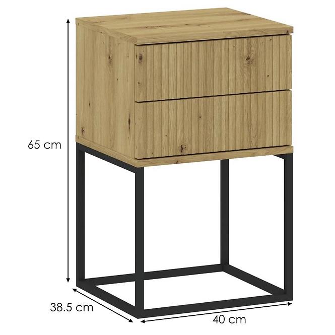 Éjjeliszekrény 2S-40 fogantyúk nélkül artisan