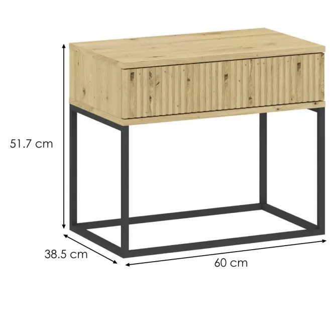 Éjjeliszekrény 1S alacsony-60 fogantyúk nélkül artisan,2