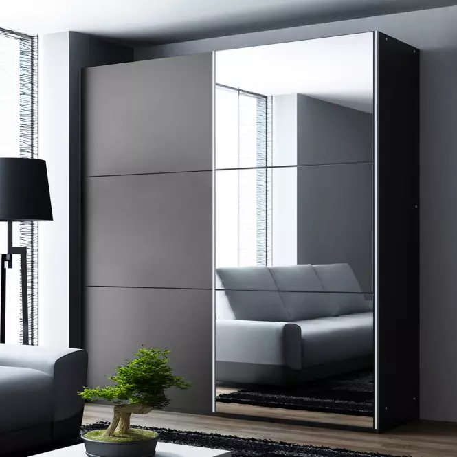 Szekrény Vigo 200 grafit / tükör,4