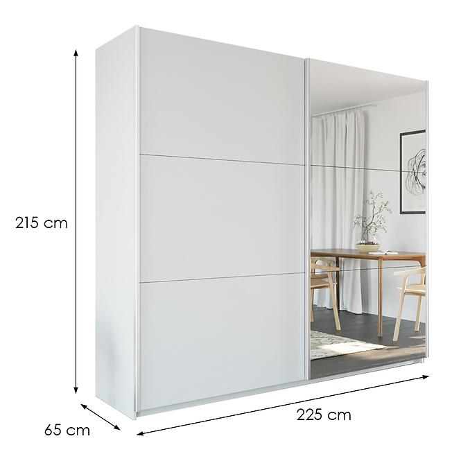 Szekrény Vigo 225 fehér / tükör,2