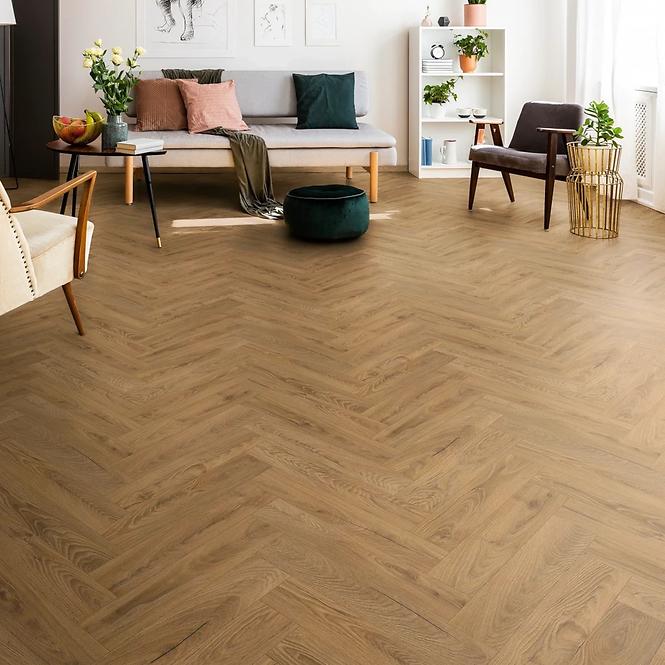 Laminált padló vízálló Tölgy Inca Carpenter 8mm AC5 Herringbone K476